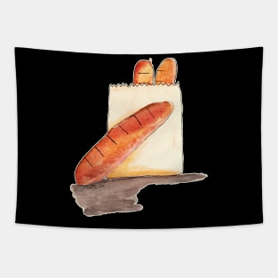 French bread watercolor Tapestry