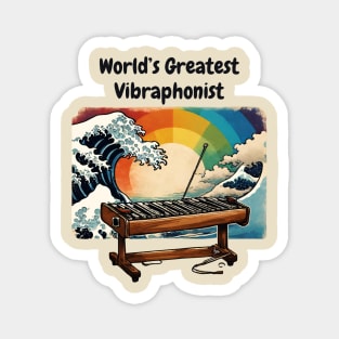 World's Greatest Vibraphonist Playing Vibraphone Vintage Retro The Great Wave Magnet