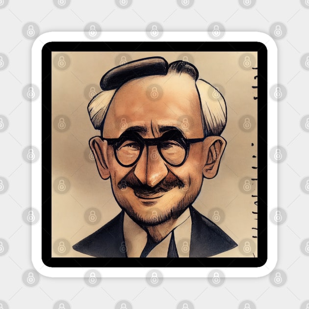 Friedrich A Hayek | Cartoon style Magnet by Classical
