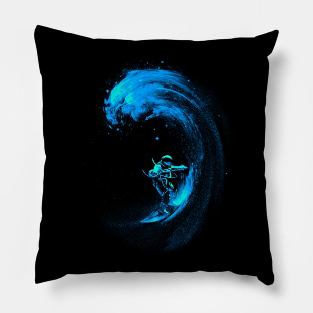 Space Surfing Pillow by nicebleed