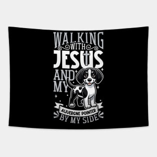 Jesus and dog - Auvergne Pointer Tapestry
