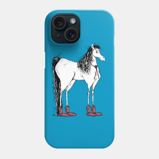 A Cute Tall Horse with a Bolo Tie and Cowboy Boots Phone Case