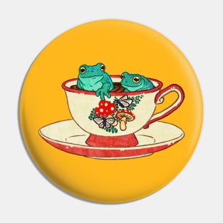 Tea Cup Frogs Pin