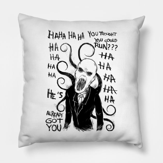 Trapped in the Clutches of Slender Man: A Desperate Attempt to Escape Pillow by Holymayo Tee