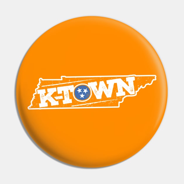 K-Town Tennessee (White on Orange) Pin by jepegdesign