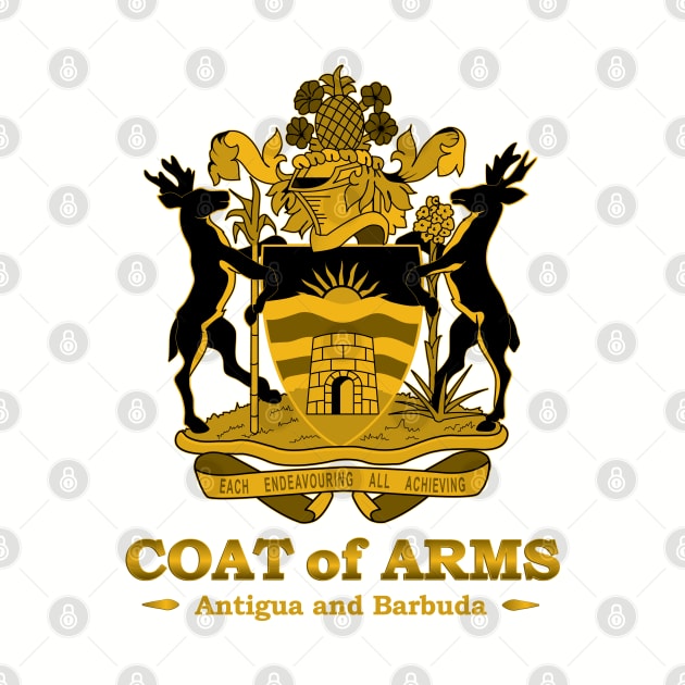 Antigua and Barbuda Coat of Arms Gold by IslandConcepts