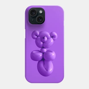 Teddy bear balloon in purple Phone Case