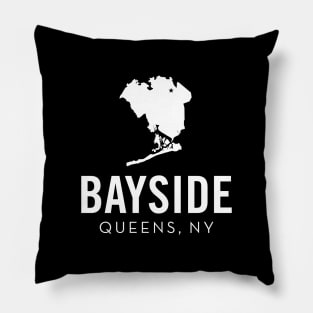 Bayside, Queens - New York (white) Pillow