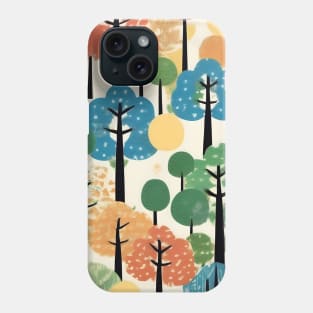 Summer trees origami paper pattern Phone Case