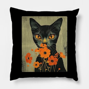 Burmese Cat Flowers Photo Cat Lover Gift Idea Pillow