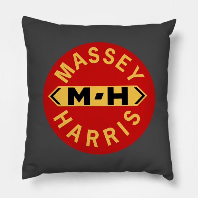 Massey Harris Tractors and Farm Equipment USA Pillow by Midcenturydave