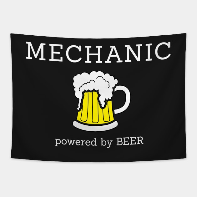 Mechanic powered by beer Tapestry by Florin Tenica