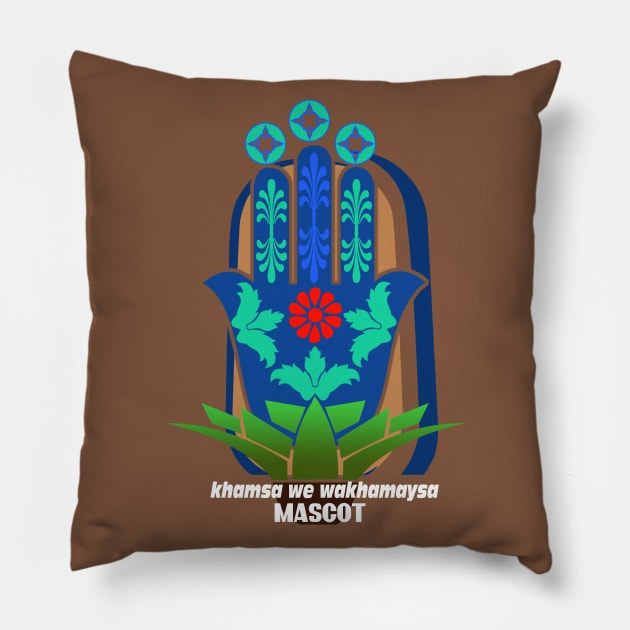 khamsa  wa khamaysa talisman Pillow by siano