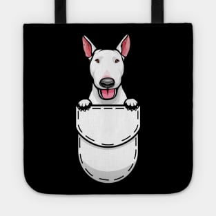 Funny Bull Terrier Pocket Dog Tote