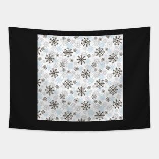 Cute Snowflakes Pattern - Blue Tapestry