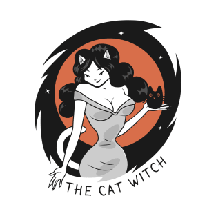 The Cat Witch under a full moon T-Shirt