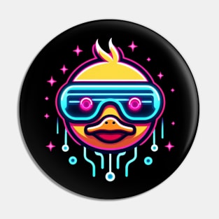 neon cyberpunk duck graphic Pin