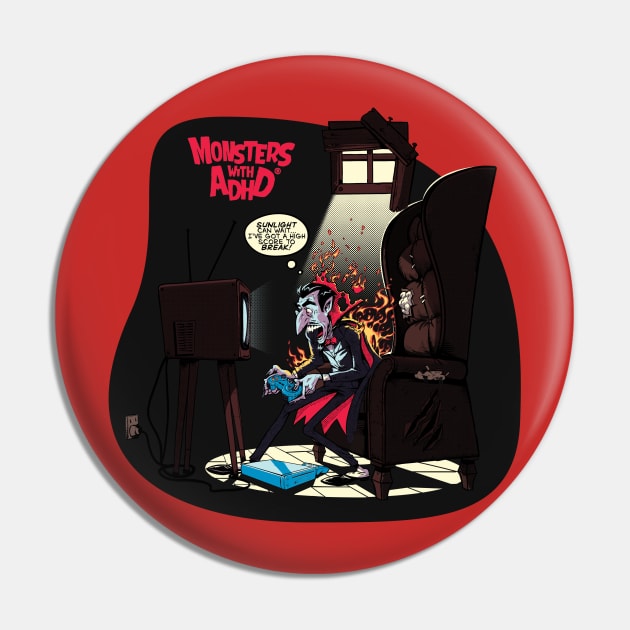 Vampire gamer Pin by Monsters with ADHD