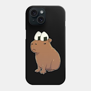 Capybara with Rice Balls on its head Phone Case