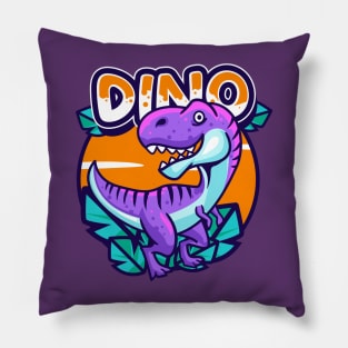 Cute Purple Dino Pillow