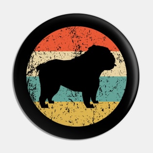 English Bulldog Retro Vintage Pin