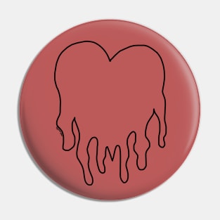 Dripping Heart Outline Pin