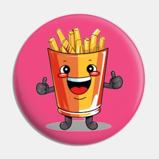 kawaii french fries T-Shirt cute potatofood Pin