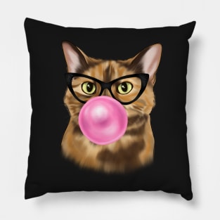 Cat Blowing Bubble Gum Pillow