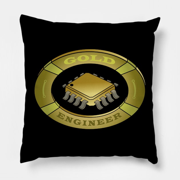 Logo for an electronic gold engineer Pillow by manwel_ds