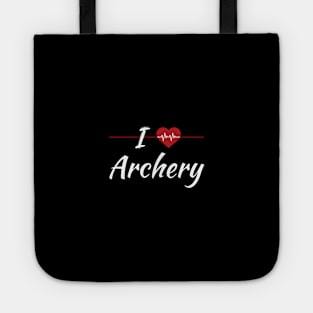 I Love Archery Cute Red Heartbeat Tote