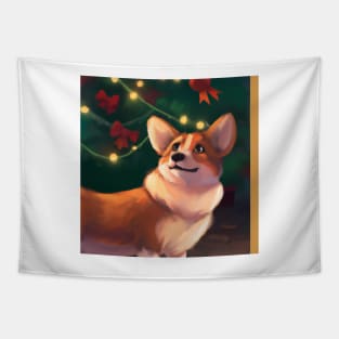 Cute Pembroke Welsh Corgi Drawing Tapestry