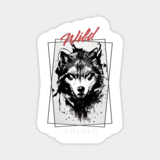 Wolf Wild Nature Free Spirit Art Brush Painting Magnet