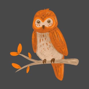 Orange Fall Owl T-Shirt