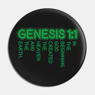 Genesis 1:1 Green Pin