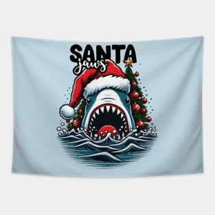 Santa Jaws- Christmas Shark Tapestry