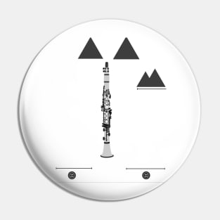 White Clarinet Suit Pin