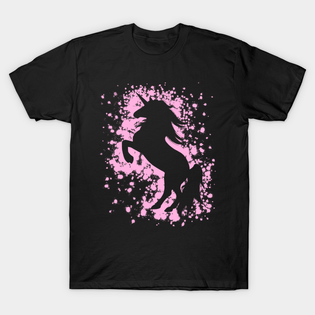 Rearing Pink Unicorn Silhouette - Pink Unicorn - T-Shirt