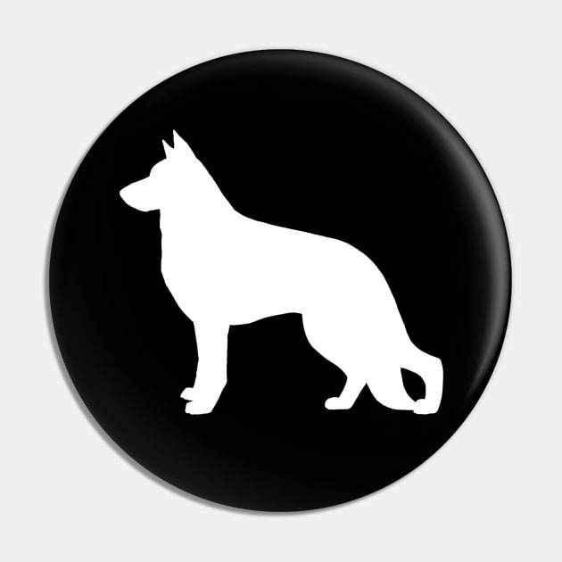 White German Shepherd Dog Silhouette Pin by Coffee Squirrel