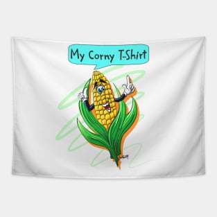 Corny Fall Autumn Tshirt Halloween and Thanksgiving Gift Tapestry