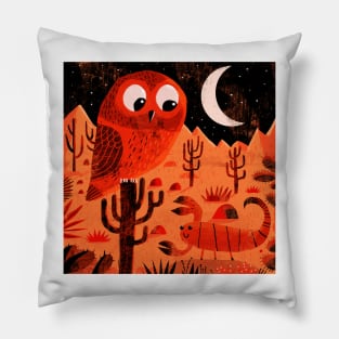 Desert Owl and Scorpion Pillow