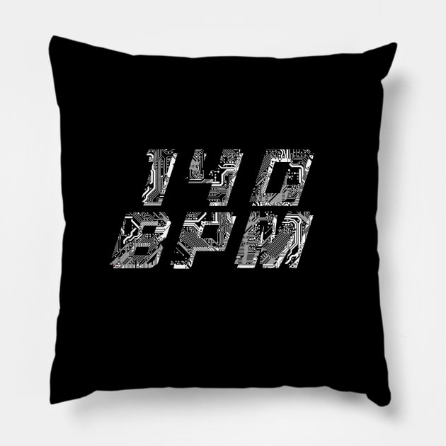 140 BPM Pillow by jonah block