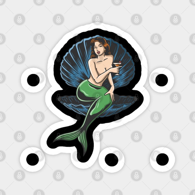 Oysters mermaid Magnet by Shankara