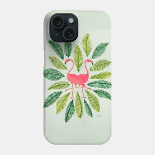 flamingos green Phone Case