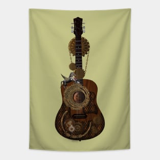 Wonderful steampunk guitar with clocks and steampunk horse Tapestry