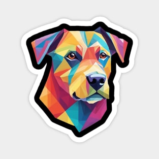 Geometrical Dog, vibrant, calm brown eyes #2 Magnet
