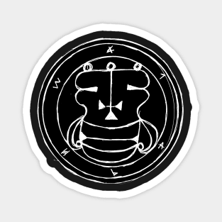 Dark and Gritty Seal of Agares (white) Magnet