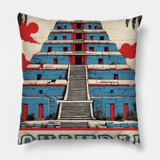 Bonampak Mexico Vintage Poster Tourism 2 Pillow