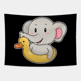 Elephant at Swimming with Swim ring Tapestry