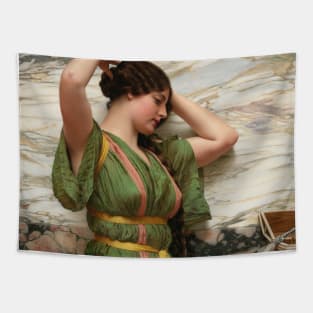 A Fair Reflection by John William Godward Tapestry