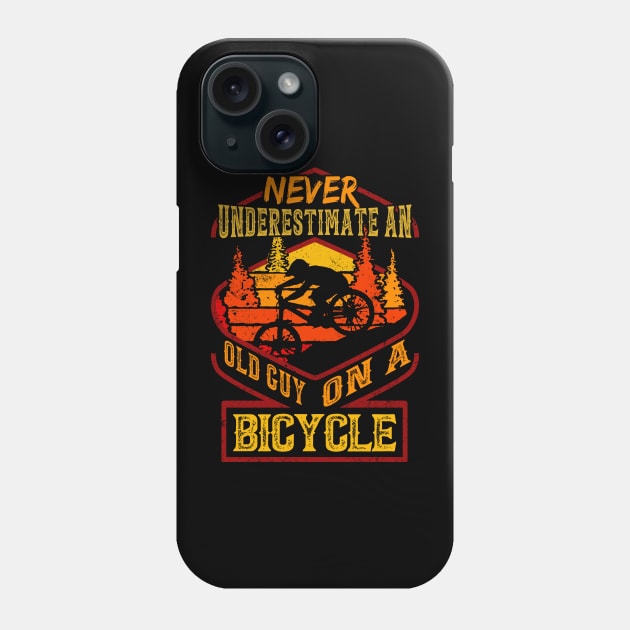 Never Underestimate An Old Guy On A Bicycle Phone Case by Synithia Vanetta Williams